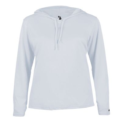 Badger Sport Ladies Silver Long Sleeve XL Hoodie Tee