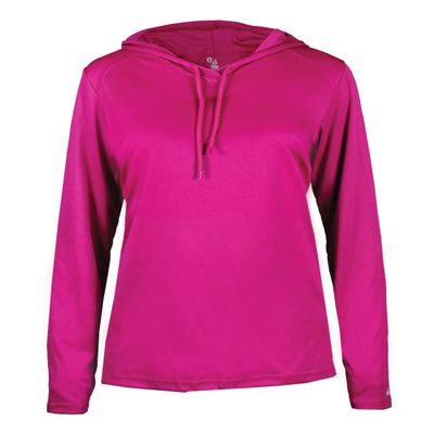 Badger Sport Ladies Hot Pink Long Sleeve Small Hoodie Tee