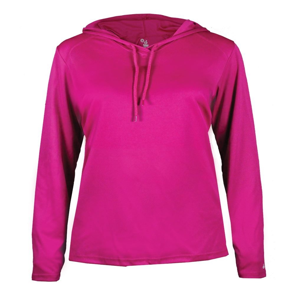 Badger Sport Ladies Hot Pink Long Sleeve Small Hoodie Tee