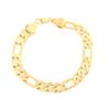24K Gold Plated Links Classic Figaro Chain Link Bracelet Length 8.26" Width 2mm-9mm (Length:21cm,Width:9mm) view 1