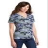 Port & Company Women's 5.4-oz 100% Cotton V-Neck Camo Tee. LPC54VC Woodland Blue Camo XS view 4