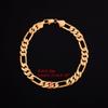 24K Gold Plated Links Classic Figaro Chain Link Bracelet Length 8.26" Width 2mm-9mm (Length:21cm,Width:6mm) view 2