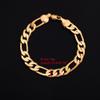 24K Gold Plated Links Classic Figaro Chain Link Bracelet Length 8.26" Width 2mm-9mm (Length:21cm,Width:7mm) view 2