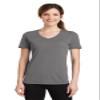 Port & Company Ladies Performance Blend V-Neck Tee Gray XL view 1