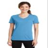 Port & Company Ladies Performance Blend V-Neck Tee Gray XL view 2