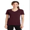 Port & Company Ladies Performance Blend V-Neck Tee Gray XL view 3
