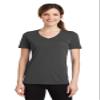 Port & Company Ladies Performance Blend V-Neck Tee Gray XL view 4