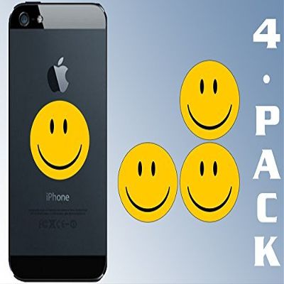 4-Pack Smiley Face Cell Phone (Happy Smile) Stickers