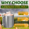 Stainless Steel Camping Mug with Handle  13.5 Oz Camping Cup with Carabiner Clip, Lightweight Backpacking Coffee Mug for Hiking & Climbing  Space Saving Metal Drinkware for Soup, Tea & Camp Meals view 3