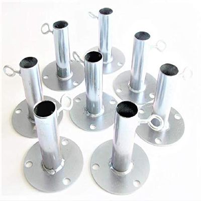 8pc 1 3/8" Short Heavy Duty Foot Pads Baseball Batting Cage Base Plate Fittings (FVFP) - Works with 1 3/8" EMT Pipe or Chain Link Fence top Rail That has an Outer Diameter of 1 5/16"