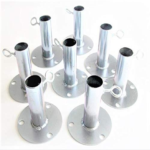 8pc 1 3/8" Short Heavy Duty Foot Pads Baseball Batting Cage Base Plate Fittings (FVFP) - Works with 1 3/8" EMT Pipe or Chain Link Fence top Rail That has an Outer Diameter of 1 5/16"