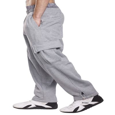 PRO 5 Fleece Cargo Sweatpants 60/40 Light Heavy Soft Warm Active Pants (XL, Heather Grey)