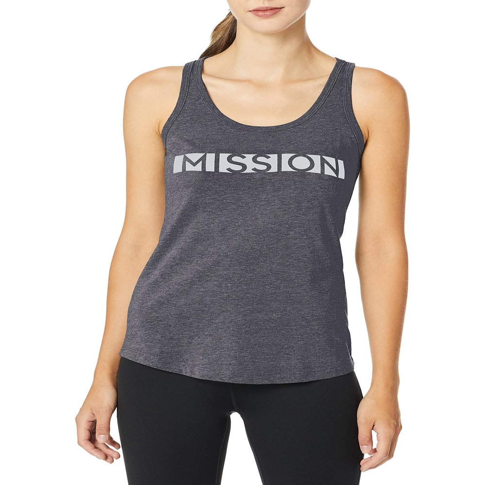 MISSION Women's Graphic Tank Logo Top, Moonless Night, Large