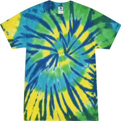Colortone 100% Cotton Tie Dye T-Shirt for Kids 6-8, Small, Karma