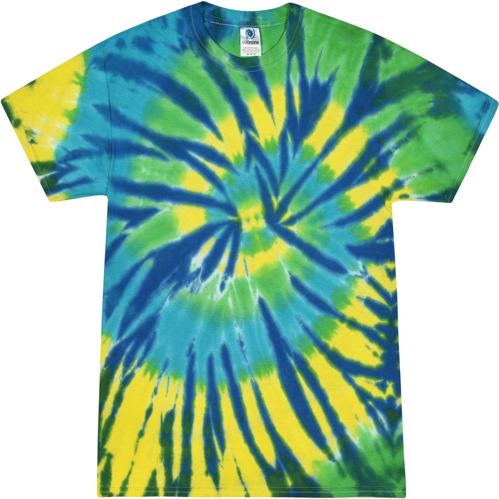 Colortone 100% Cotton Tie Dye T-Shirt for Kids 6-8, Small, Karma