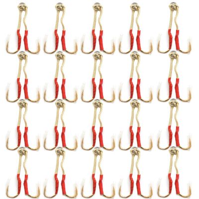 40 Fish WOW! Size 3/0 Gold 4X Strong Assist Hooks for Vertical Speed jig, Knife jig, Butterfly Jigs, Flat Fall jig