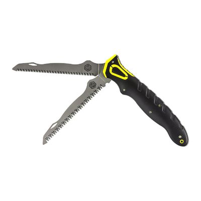 Hunters Specialties Hunting Command Grip Dual Blade Folding Bone & Wood Saw - Sainless Steel Blades, Non-Slip Grip Handle
