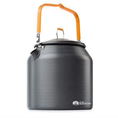 GSI Outdoors Halulite Tea Kettle, Ultralight Aluminum Camping Kettle, Durable, Fast-Boil for Backpacking, Hiking & Outdoor Cooking - 1.8 Liters