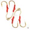 40 Fish WOW! Size 7/0 Gold 4X Strong Assist Hooks for Vertical Speed jig, Knife jig, Butterfly Jigs, Flat Fall jig view 4