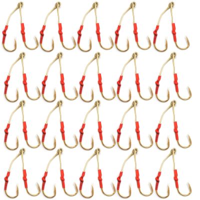 40 Fish WOW! Size 8/0 Gold 4X Strong Assist Hooks for Vertical Speed jig, Knife jig, Butterfly Jigs, Flat Fall jig