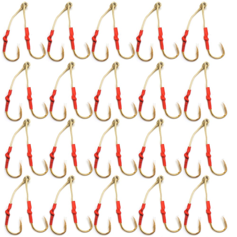 40 Fish WOW! Size 8/0 Gold 4X Strong Assist Hooks for Vertical Speed jig, Knife jig, Butterfly Jigs, Flat Fall jig