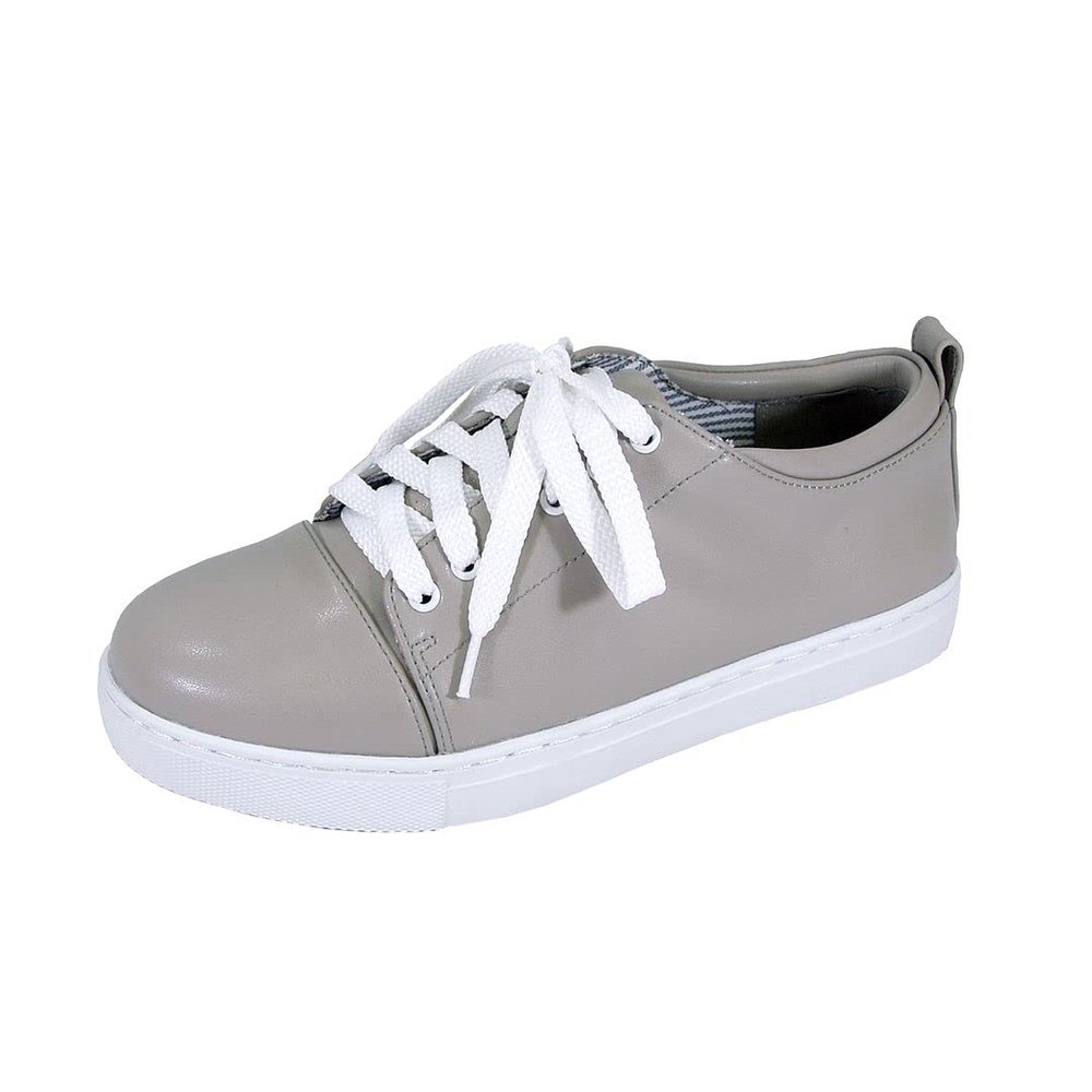 Fuzzy Anita (LC9032) Women's Wide Width Casual Plimsoll Styled Everyday Walking Shoes Khaki 8.5