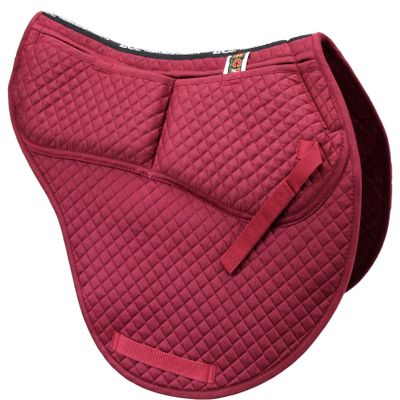 ECP Equine Comfort Products All-Purpose Contoured Correction Saddle Pad with Adjustable Memory Foam Inserts for Custom Support, Non-Slip, Shock Absorbing, 22 Spine, 19.5 Drop, Burgundy