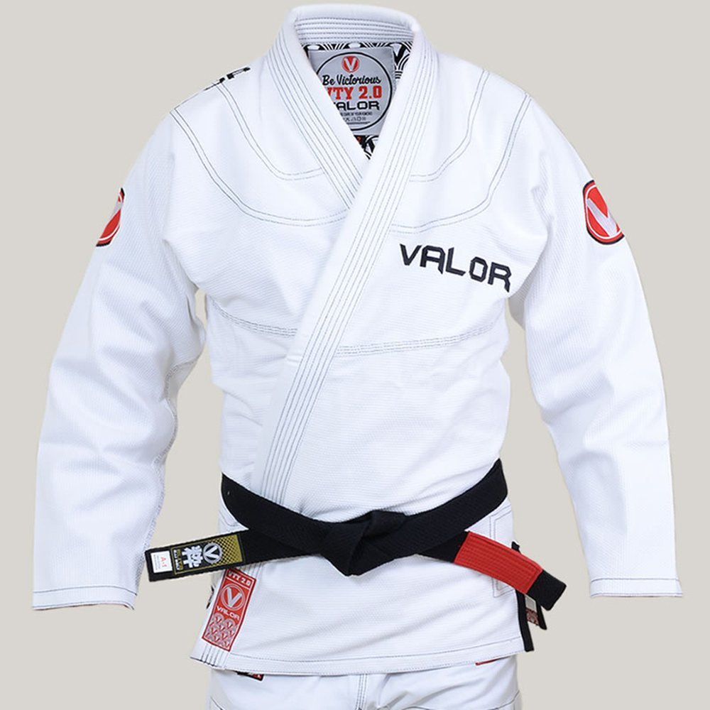 Kids Valor Victory 2.0 Premium BJJ GI - White | FREE White Belt (M2)