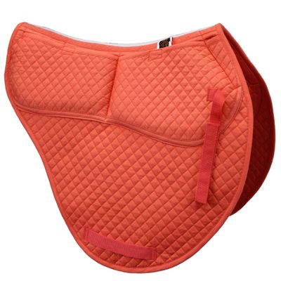 ECP Equine Comfort Products All-Purpose Contoured Correction Saddle Pad with Adjustable Memory Foam Inserts for Custom Support, Non-Slip, Shock Absorbing, 22 Spine, 19.5 Drop, Coral