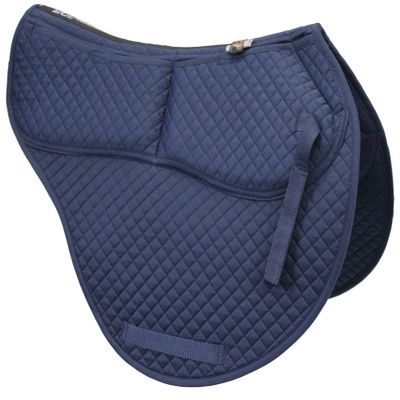 ECP Equine Comfort Products All-Purpose Contoured Correction Saddle Pad with Adjustable Memory Foam Inserts for Custom Support, Non-Slip, Shock Absorbing, 22 Spine, 19.5 Drop, Navy Blue