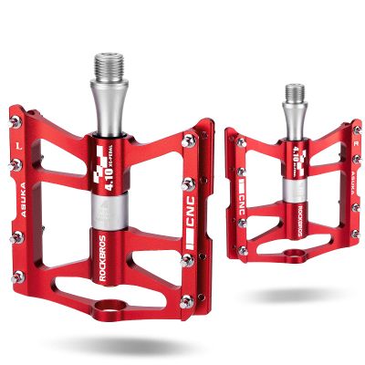 ROCKBROS 4 Bearings Mountain Bike Pedals MTB Padals Platform Flat Bike Pedals Aluminum Alloy 9/16"