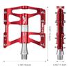 ROCKBROS 4 Bearings Mountain Bike Pedals MTB Padals Platform Flat Bike Pedals Aluminum Alloy 9/16" view 4