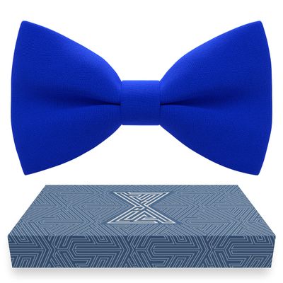 Bow Tie House Royal Blue Bow Ties for Men Cute Bow Tie Expands Our Color Line - Light Sky Deep Natural Blue Electric Navy Blue Pre Tied Bow Tie for Men's - shop (Large, Electric Blue)