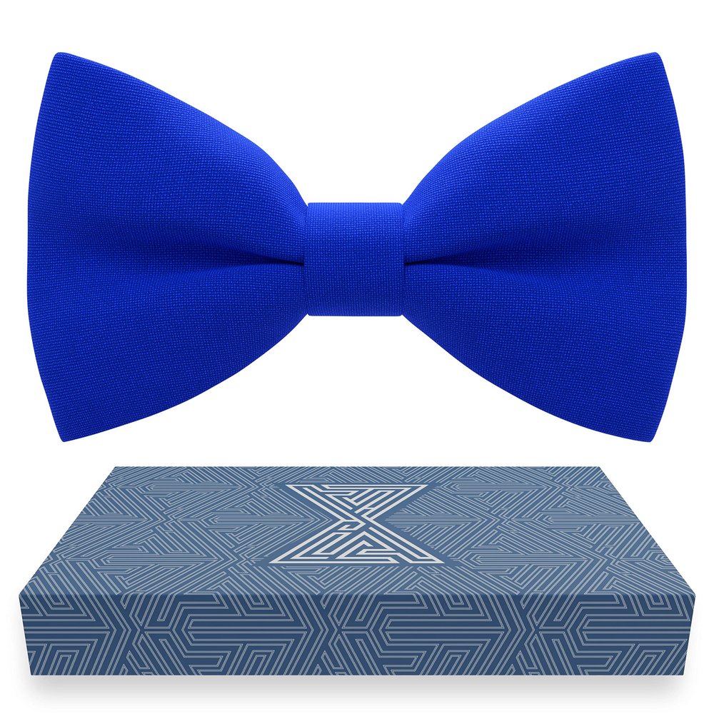 Bow Tie House Royal Blue Bow Ties for Men Cute Bow Tie Expands Our Color Line - Light Sky Deep Natural Blue Electric Navy Blue Pre Tied Bow Tie for Men's - shop (Large, Electric Blue)