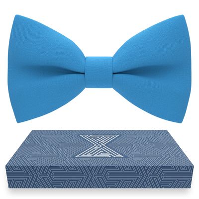 Bow Tie House Pretied Bow Ties for Men Cute Blue Bow Ties Men's Expands Our Color Line - Sky Light Natural Blue Bowties for Boy and Electric Navy Royal Blue Clip on Bow Tie - shop (Large, Deep Blue)