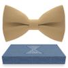 Bow Tie House Babies Classic Pre-Tied Bow Tie Formal Solid Tuxedo (Small, Deep Beige) view 1
