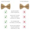 Bow Tie House Babies Classic Pre-Tied Bow Tie Formal Solid Tuxedo (Small, Deep Beige) view 3