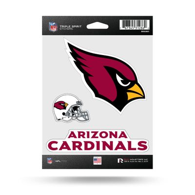 Rico Industries NFL Arizona Cardinals Die Cut 3-Piece Triple Spirit Sticker Sheet