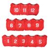 12 Numbered, Nylon Scrimmage Vests, Numbered 1-12, Printed Front & Back (Red) view 1
