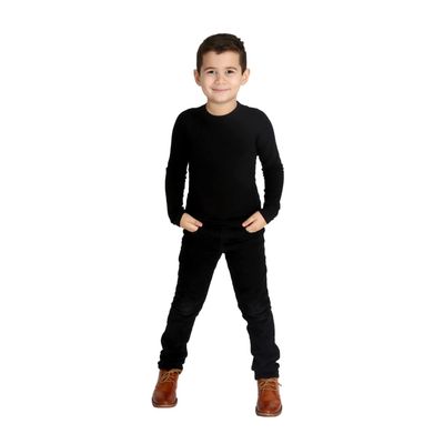 Fun and Function Sens-ational Hip Hugging Tee - Long Sleeve Compression Shirt for Boys & Girls - Sensory Compression Shirt for Kids & Teens - Black - X-Large