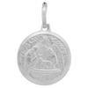 15mm Dainty Sterling Silver Baptism Medal Necklace 5/8 inch Round Nickel Free Italy 18 inch Chain BX_15 view 1