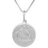 15mm Dainty Sterling Silver Baptism Medal Necklace 5/8 inch Round Nickel Free Italy 18 inch Chain BX_15 view 3