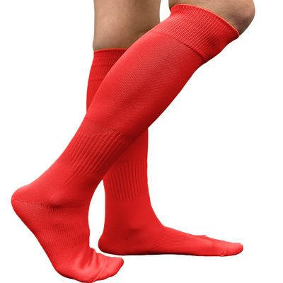 COUVER Polyester Softball Soccer Socks Baseball Football Socks for Youth Men and Women, Medium, Red, 1 Pair