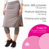 Snoga Athletics 22in Athletic Side Slit Pencil Skirt & Attached Capri Leggings, Tummy Control Waistband, Back Pocket, Grey XS view 3