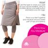 Snoga Athletics 22in Athletic Side Slit Pencil Skirt & Attached Capri Leggings, Tummy Control Waistband, Back Pocket, Grey XS view 4