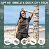 Kanu Surf Women's Marina UPF 50+ Short Sleeved Active Rashguard & Workout Top, Katya Black, Medium view 2