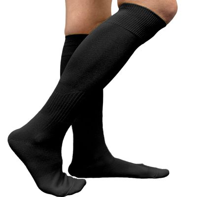 COUVER Polyester Softball Soccer Socks Baseball Football Socks for Youth Men and Women, Large, Black, 1 Pair