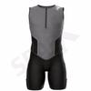Sparx Men`s Triathlon Suit Tri Race Skinsuit Bike-Swim-Run 3 Pockets Italian Fabric (Gray, Small) view 2