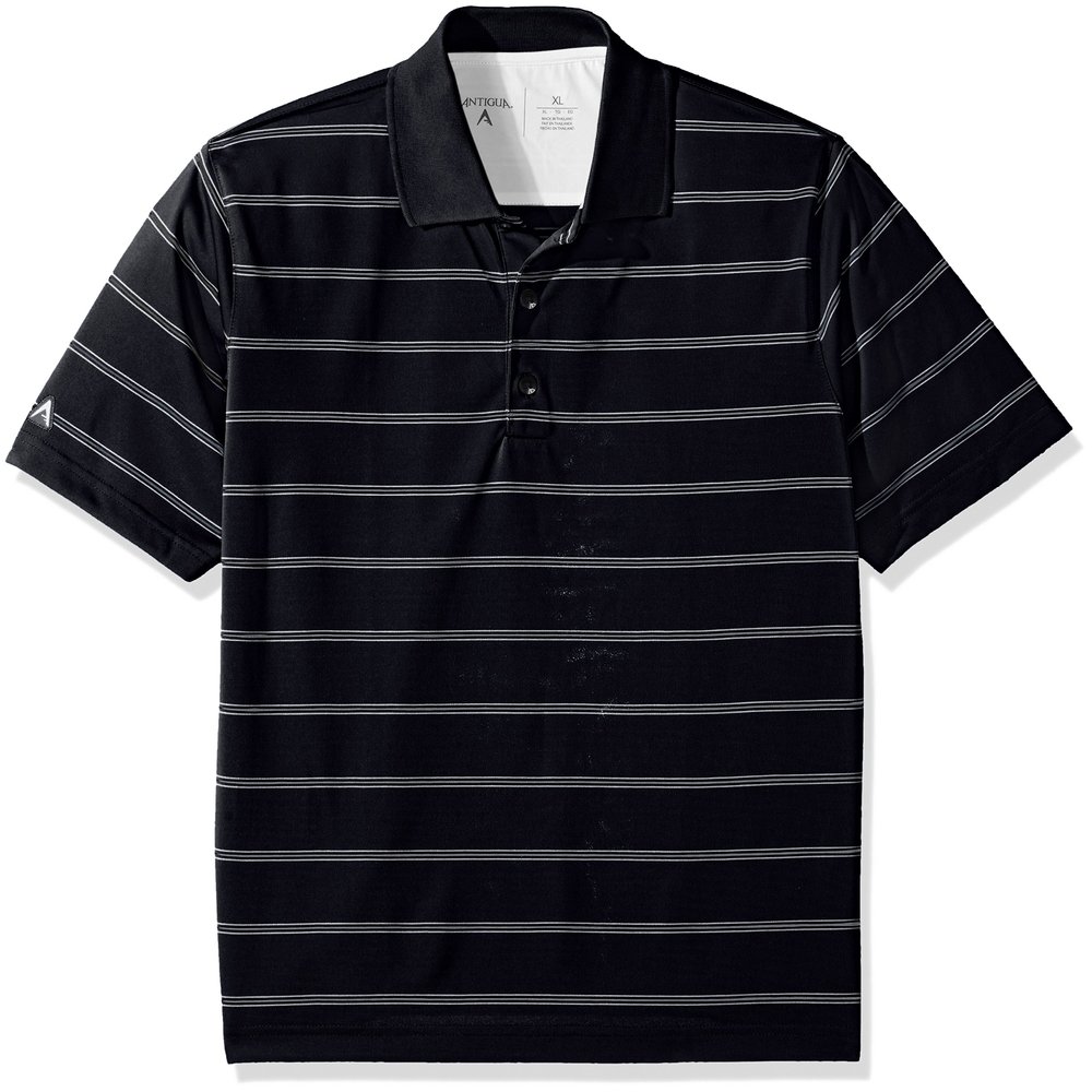 Antigua Youth Deluxe Shirt, Black/White/Steel, Small