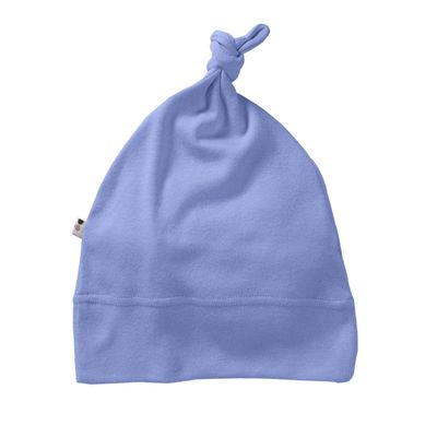 Babysoy Basic Single Knot Beanie (0-6 Months, Lake Blue)